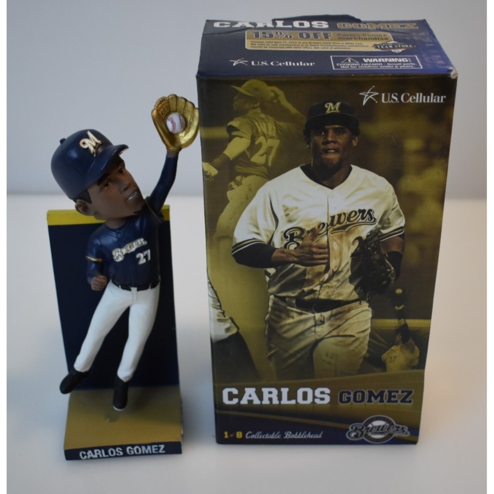 Milwaukee Brewers Carlos Gomez Gold Glove Bobblehead SGA 2014 MLB Baseball